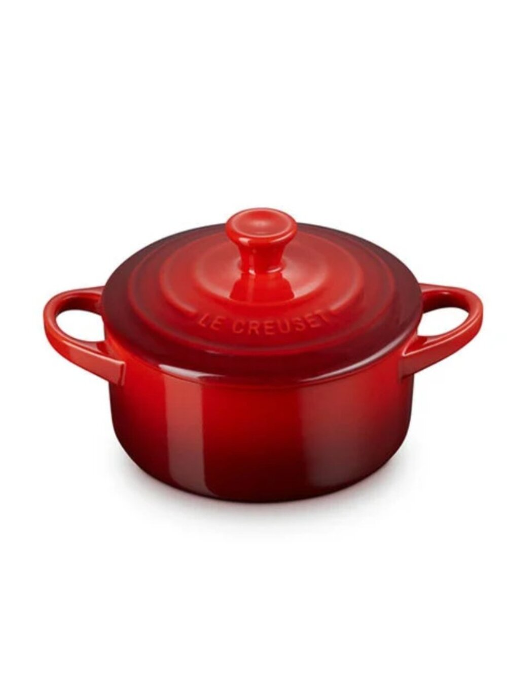 Le Creuset 8oz mini cocotte in Cerise color